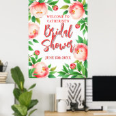 Poster Bienvenue Peonies et Fête des mariées de verdure (Bureau à domicile)