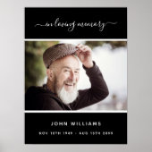 Poster Bienvenue photo mémorial noir funéraire (Devant)