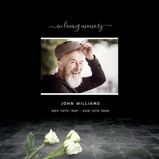 Poster Bienvenue photo mémorial noir funéraire