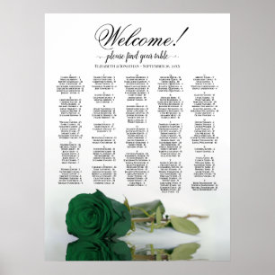 Poster Bienvenue ! Plan de table alphabétique Emerald Ros