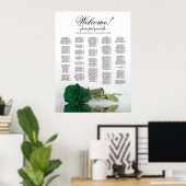 Poster Bienvenue ! Plan de table alphabétique Emerald Ros (Bureau à domicile)