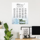 Poster Bienvenue ! Plan de table alphabétique Rose Bleu P (Bureau à domicile)