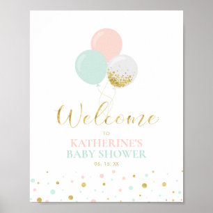 Poster Bienvenue pour bébé Fushia Menthe Genre Neutre Bab