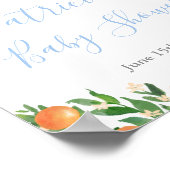 Poster Bienvenue pour bébé garçon Citrus Oranges Douche (Coin)