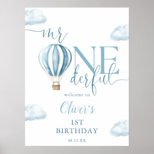 Poster Bienvenue pour la 1ère fête d'anniversaire de M. O