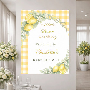 Poster Bienvenue pour la Baby Shower avec un nœud à carre