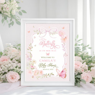 Poster Bienvenue pour la Baby Shower de la Petite Fille a