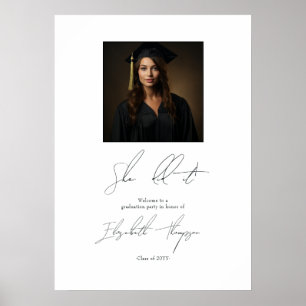 Poster Bienvenue pour la remise des diplômes minimaliste