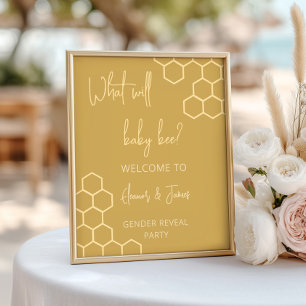 Poster Bienvenue pour la révélation du sexe Bébé Abeille