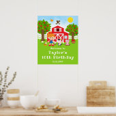 Poster Bienvenue pour l'anniversaire de la fille aux chev (Cuisine)