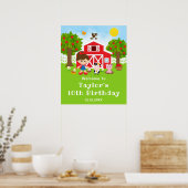 Poster Bienvenue pour l'anniversaire de la fille aux chev (Cuisine)
