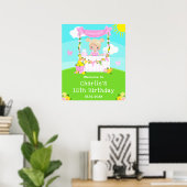 Poster Bienvenue pour l'anniversaire de la fille aux chev (Bureau à domicile)