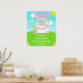 Poster Bienvenue pour l'anniversaire de la fille aux chev (Cuisine)