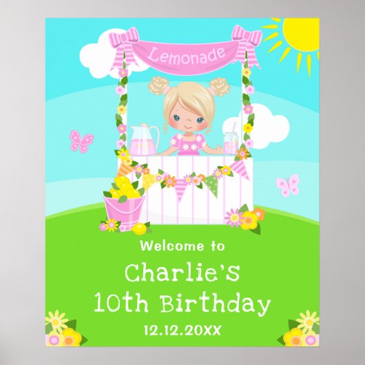 Poster Bienvenue pour l'anniversaire de la fille aux chev (Devant)