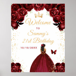 Poster Bienvenue pour l'anniversaire de la princesse à la