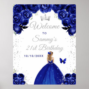Poster Bienvenue pour l'anniversaire de la princesse aux