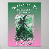 Poster Bienvenue pour l'anniversaire de la Sorcière Verte (Devant)