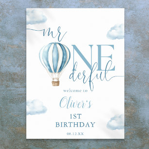 Poster Bienvenue pour le 1er anniversaire de M. Onederful