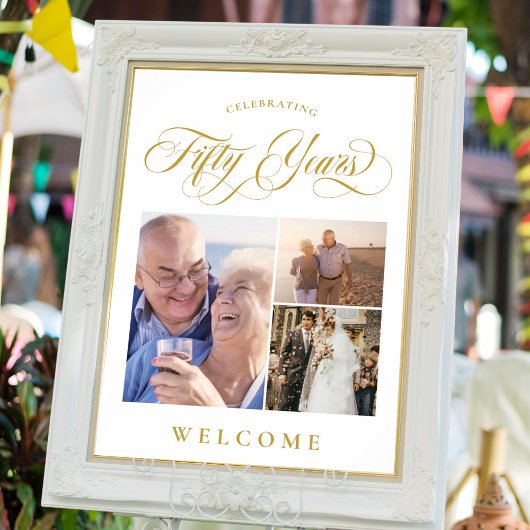 Poster Bienvenue pour le 50e anniversaire de mariage Swir