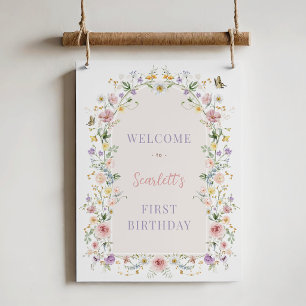 Poster Bienvenue pour le premier anniversaire de la douce