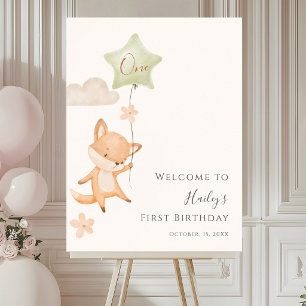 Poster Bienvenue pour le premier anniversaire de Renard M