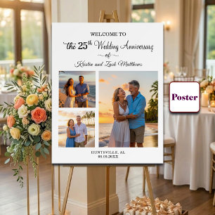 Poster Bienvenue pour les 25 ans de mariage avec 3 photos