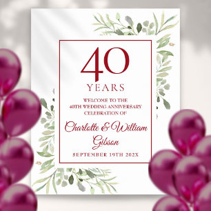 Poster Bienvenue pour les 40 ans d'anniversaire de mariag