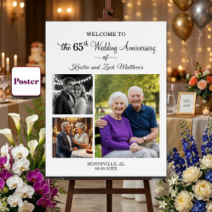 Poster Bienvenue pour les 65 ans de mariage - 3 photos pe