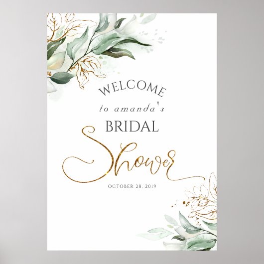 Poster Bienvenue pour mariage / Baby Shower de verdure do (Devant)