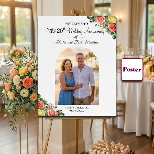 Poster Bienvenue pour un 1 Photo personnalisée 20e annive