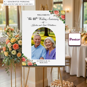 Poster Bienvenue pour un 1er anniversaire de mariage pers