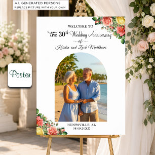Poster Bienvenue pour un 1er anniversaire de mariage pers