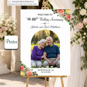 Poster Bienvenue pour un 1er anniversaire de mariage pers