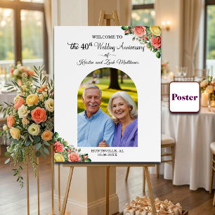 Poster Bienvenue pour un 1er anniversaire de mariage pers