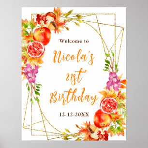 Poster Bienvenue pour un anniversaire de récolte d'automn