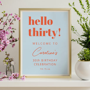 Poster Bienvenue pour un Trentième Anniversaire Bleu Oran