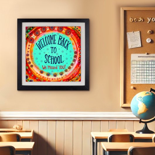 Poster Bienvenue Retour à l'école amusant Inspirivée colo