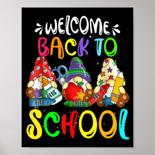 Poster Bienvenue Retour À L'École Gnomes Fun Enseignants