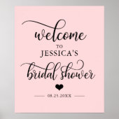 Poster Bienvenue Salle de Mariage Coeur Rose PANNEAU DE B (Devant)