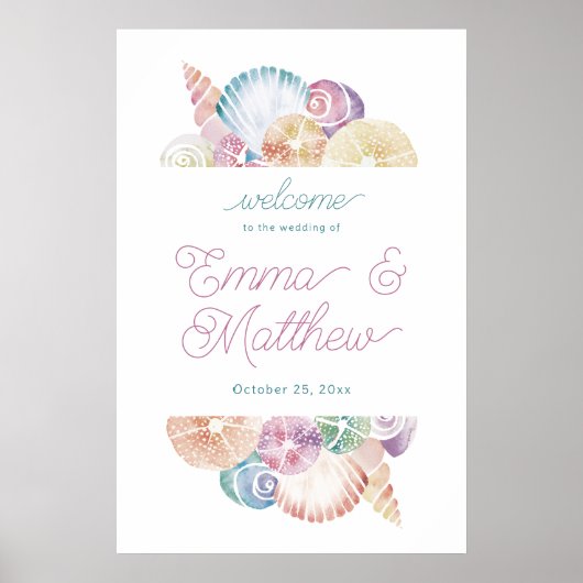 Poster Bienvenue SeaShell dans l'aquarelle budgétaire (Devant)