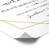 Poster Bienvenue signer notre livre d'hôtes mariage vert (Coin)