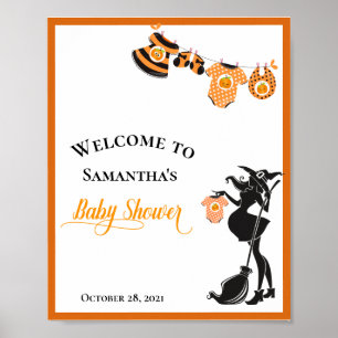 Poster Bienvenue Sorcière  Halloween  Baby Shower
