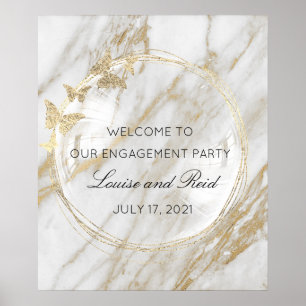 Poster Bienvenue sur Cadre Doré de Mariage et Fiançailles