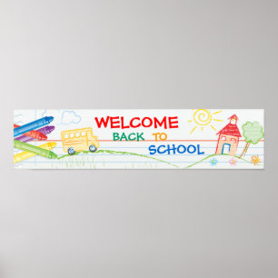 Poster Bienvenue sur la bannière de l'école
