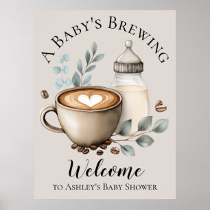 Poster Bienvenue sur l'affiche de la Baby Shower "Bébé es