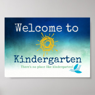 Poster Bienvenue sur l'affiche de la porte de jardin d'en