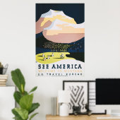 Poster Bienvenue sur l'affiche du parc national du Montan (Bureau à domicile)