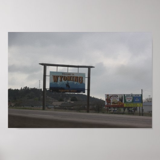 Poster Bienvenue sur l'affiche du Wyoming (Devant)