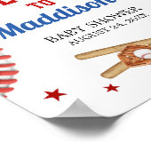 Poster Bienvenue sur le Baby shower de baseball étoilé (Coin)