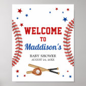 Poster Bienvenue sur le Baby shower de baseball étoilé (Devant)